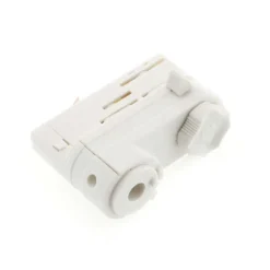 Conector foco a carril trifásico, blanco