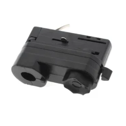 Conector foco a carril trifásico, negro