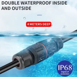 Conector I IP68, 80mm, Ø30mm, 2 cables 0.5-2.5mm2, 16A, conectores rápidos