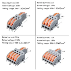 Conector rápido 1 a 4 cables 0,2-2,5mm2