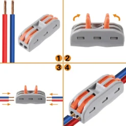 Conector rápido doble para 2 cables 0,08-2,5mm2