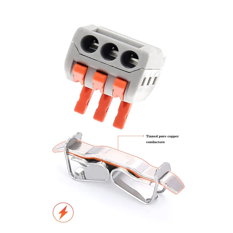 Conector rápido doble para 3 cables 0,08-2,5mm2