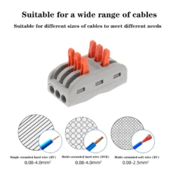 Conector rápido doble para 3 cables 0,08-2,5mm2