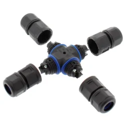 Conector X IP68, 110mm, Ø12-6mm, 3 cables 0.5-2.5mm2, 16A