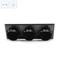 Conmutador 3 módulos táctil, 3 botones, frontal blanco LIVOLO
