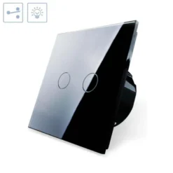 Conmutador táctil doble, frontal negro LIVOLO