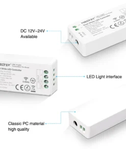 Controlador CCT blanco dual mini RF 4 zonas 12A + mando