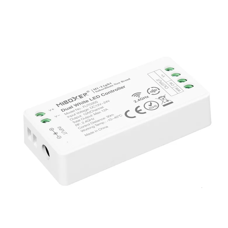 Controlador CCT blanco dual mini RF 4 zonas 12A