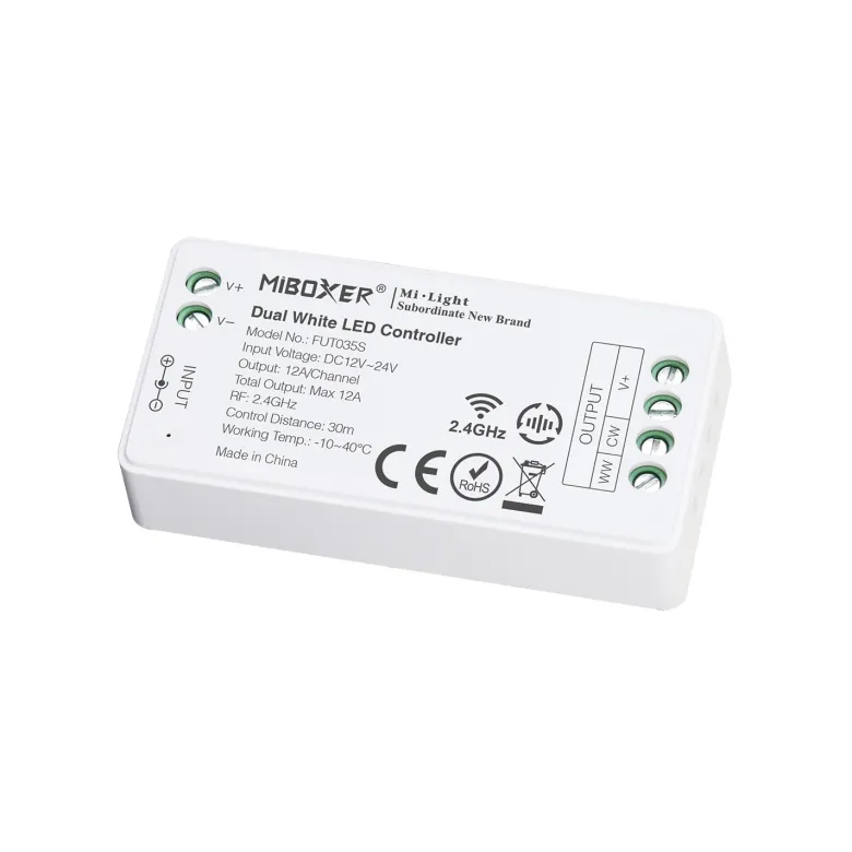 Controlador CCT blanco dual mini RF 4 zonas 12A