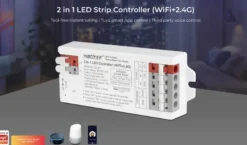 Controlador E2 - WiFi + 2.4G RF + Bluetooth, DC12-24V, 12A, 2 en 1, mono + CCT