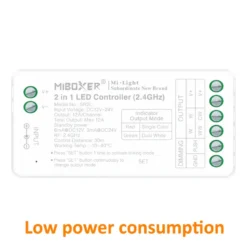 Controlador 2.4G RF, DC12-24V, 12A, 2 en 1 monocolor + CCT, bajo consumo