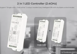 Controlador 2.4G RF, DC12-48V, 20A, 2 en 1 monocolor + CCT
