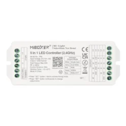 Controlador 2.4G RF, DC12-48V, 20A, 5 en 1 mono+cct+RGB+RGBW+RGBCCT