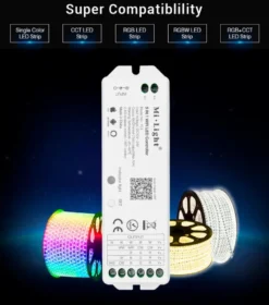 Controlador 2.4G RF, DC12-24V, 15A, WiFi APP, Alexa Voice Control, 5 en 1