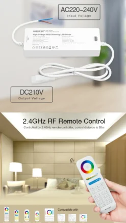 Controlador MiBoxer RF, 220V, RGB 400W
