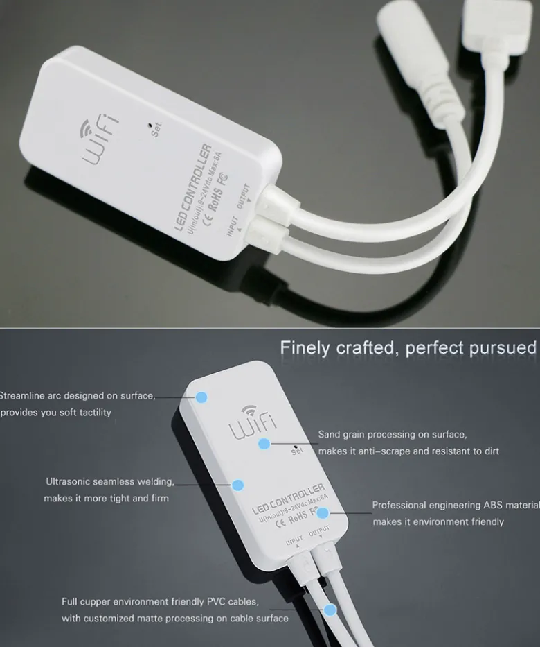 Controlador Open Lit RGB+CCT, WiFi APP, Alexa Voice Control