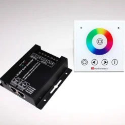 Controlador RF RGBW táctil empotrable + mando a distancia