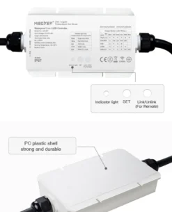 Controlador Waterproof RF, 5 en 1 (MONO, CCT, RGB, RGBW, RGB+CCT)