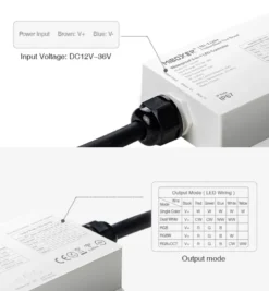 Controlador Waterproof RF, 5 en 1 (MONO, CCT, RGB, RGBW, RGB+CCT)