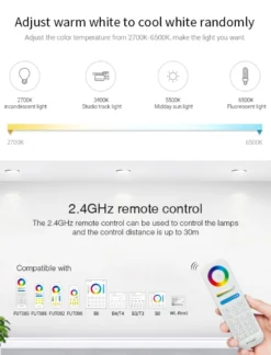 Controlador Waterproof RF, 5 en 1 (MONO, CCT, RGB, RGBW, RGB+CCT)