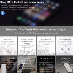 Controlador WiFi + 2.4G RF + Bluetooth, DC12-24V, 12A, 2 en 1, mono + CCT