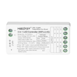 Controlador WiFi + 2.4G RF + Bluetooth, DC12-24V, 12A, 3 en 1, RGB+RGBW+RGBCCT