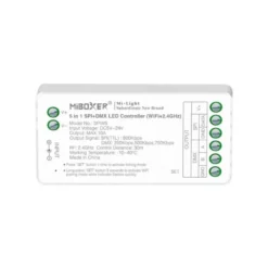 Controlador WiFi+2.4G RF, DC5-24V, 10A, SPI+DMX 5 en 1