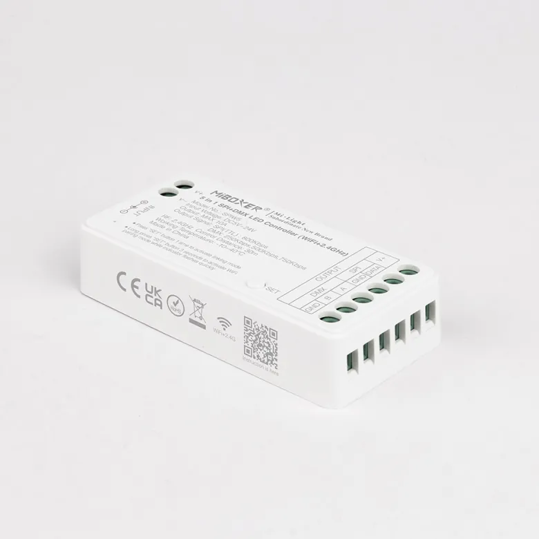 Controlador WiFi+2.4G RF, DC5-24V, 10A, SPI+DMX 5 en 1