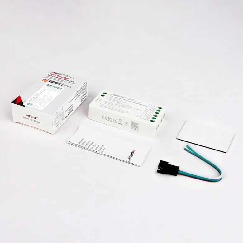 Controlador WiFi+2.4G RF, DC5-24V, 10A, SPI+DMX 5 en 1