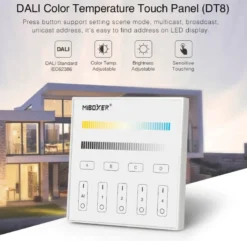 DALI panel táctil DT8 CCT, 4 zonas/grupos