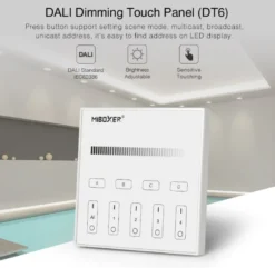 DALI panel táctil DT8 Monocolor, 4 zonas/grupos
