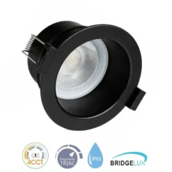 Downlight Led LUCERNA BRIDGELUX Chip, 8W, UGR 19, 36º, IP65, TRIAC, 4CCT, negro