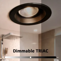 Downlight Led LUCERNA BRIDGELUX Chip, 8W, UGR 19, 36º, IP65, TRIAC, 4CCT, negro