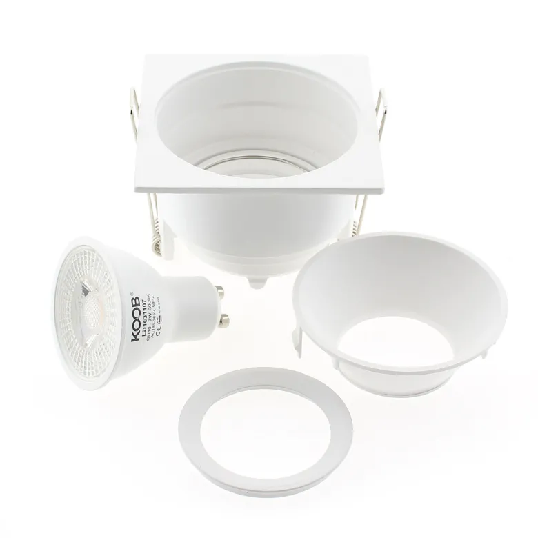 Downlight Led MOS UGR17 Square, 7W, blanco/negro cromo