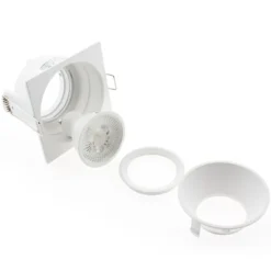Downlight Led MOS UGR17 Square, 7W, blanco/negro cromo