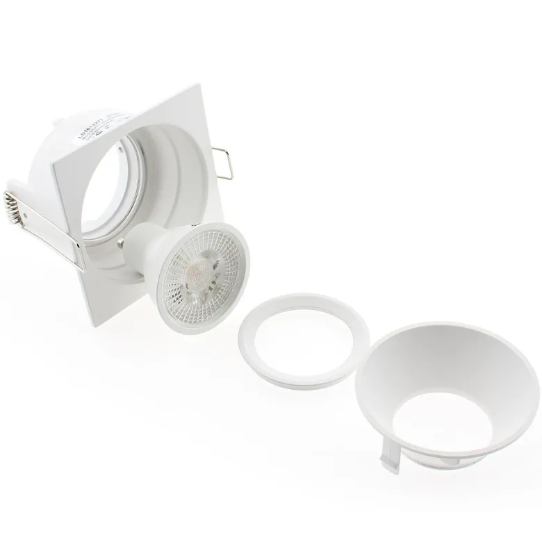 Downlight Led MOS UGR17 Square, 7W, blanco/negro cromo