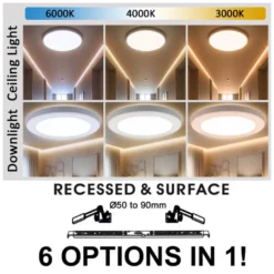Downlight / Plafón Led BOL, 6W, LUMILED Chip, CCT ajustable