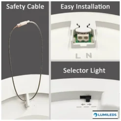 Downlight / Plafón Led BOL, 18W, LUMILED Chip, CCT ajustable, negro