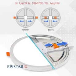 Downlight / Plafón Led KRAMFOR EPISTAR 15W Ajustable, Triac regulable