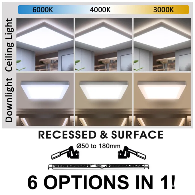 Downlight / Plafón Led KUB, 18W, LUMILED Chip, CCT ajustable