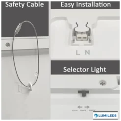 Downlight / Plafón Led KUB, 18W, LUMILED Chip, CCT ajustable, negro
