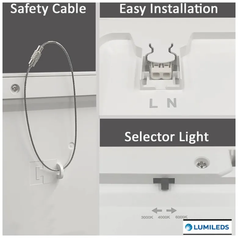 Downlight / Plafón Led KUB, 18W, LUMILED Chip, CCT ajustable, negro