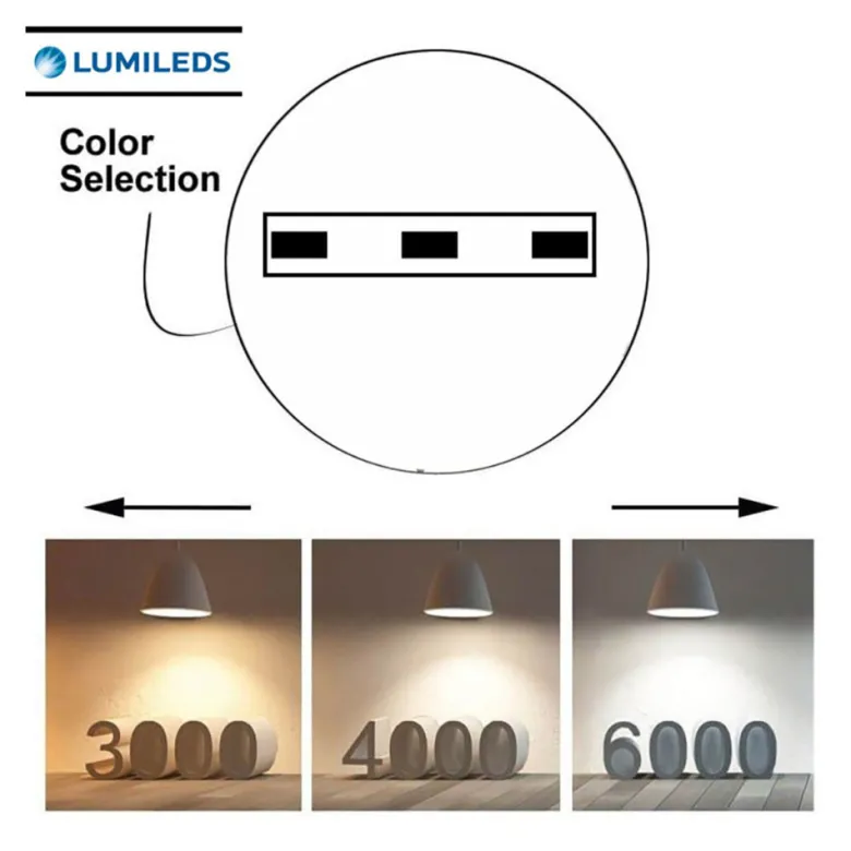 Downlight / Plafón Led KUB, 18W, LUMILED Chip, CCT ajustable, negro