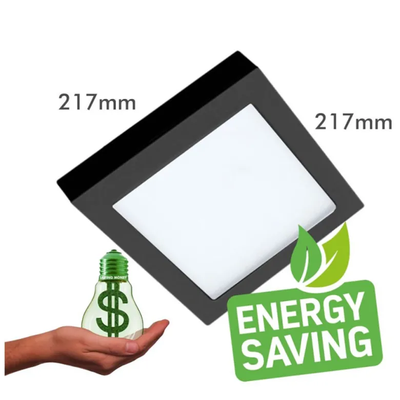 Downlight / Plafón Led KUB, 18W, LUMILED Chip, CCT ajustable, negro