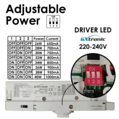 Driver LED ROMA/SAMOS, 40W-26W, blanco, trifásico