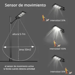 Farola LED Solar URBAN 90W, 3,2V / 10000mAH