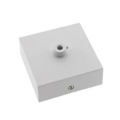 Florón cuadrado blanco, 80x80mm, Ø6mm