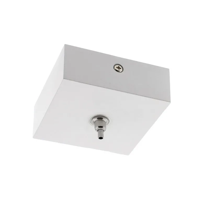 Florón cuadrado blanco, 80x80mm, Ø3mm