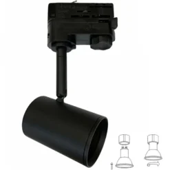 Foco carril LED RAIL COOK, 7W, negro, trifásico
