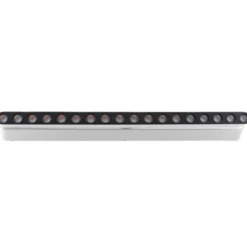 Foco carril SNOW SLIM 378mm Basculante 48V, 18W, 24º, blanco